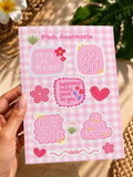 Pink Aesthetic Sticker Sheet